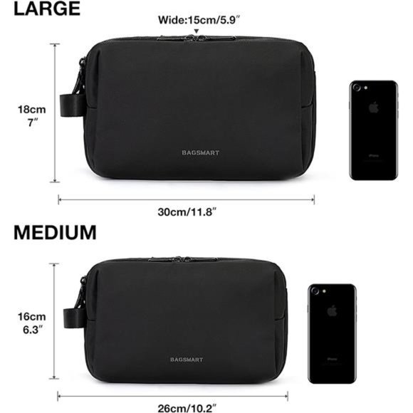 Toiletry Bag for Men, Large Travel Toiletry Organizer Dopp Kit Water-resistant - Picture 6 of 6